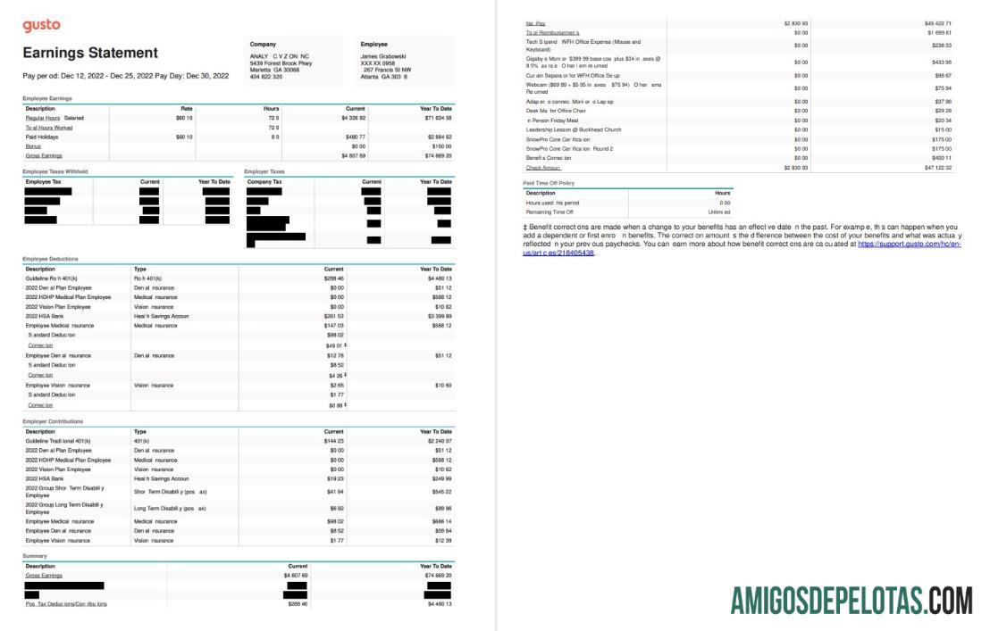 Palavra de declaração de ganhos Gusto modelo